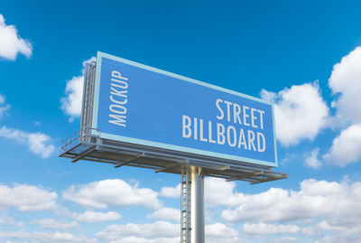 户外街头广告牌展示样机[PSD]