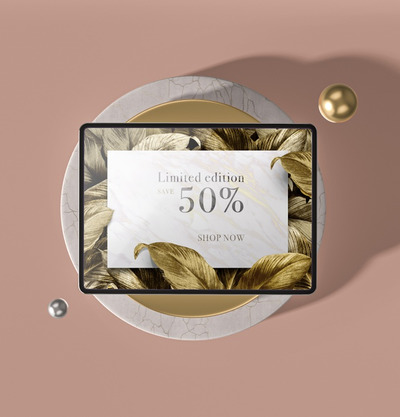 逼真的3D平板电脑iPad产品展示样机[PSD]