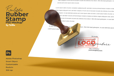 浮动长方形橡皮图章样机（PSD）