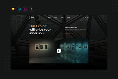 展会项目网站创意展品英雄形象（FIG,PSD,SKETCH,XD）