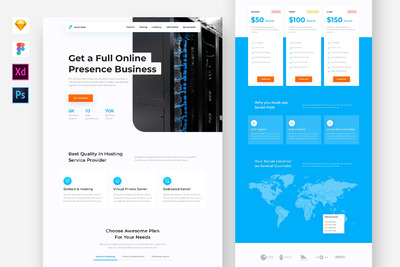 托管服务网站模板（SKETCH,FIG,XD,PSD）