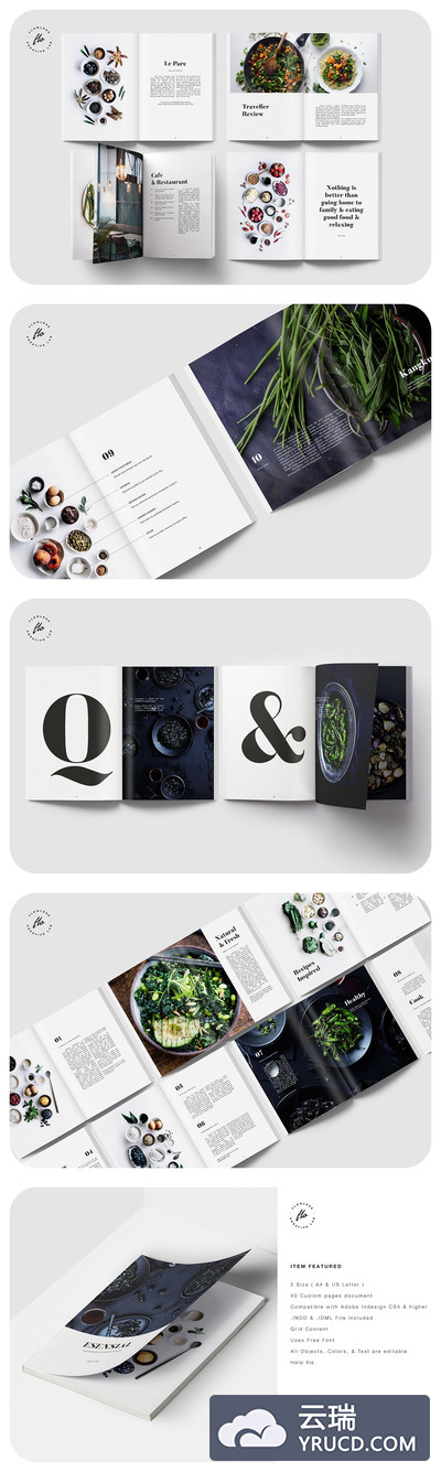 时尚的美食杂志画册模板下载（INDD）