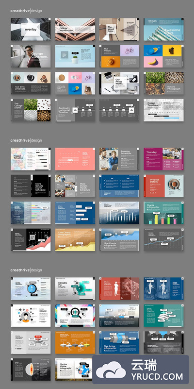 时尚大图片排版PPT模板下载（PPTX）