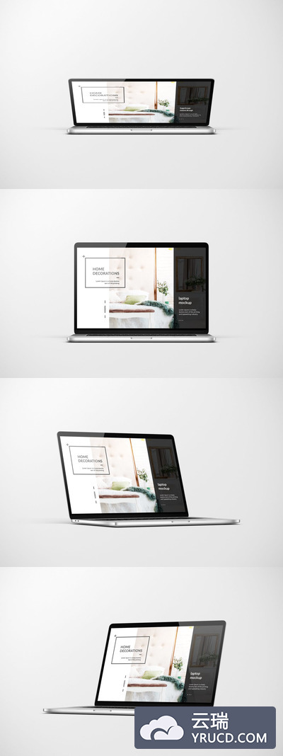 多角度桌面苹果笔记本样机（PSD）