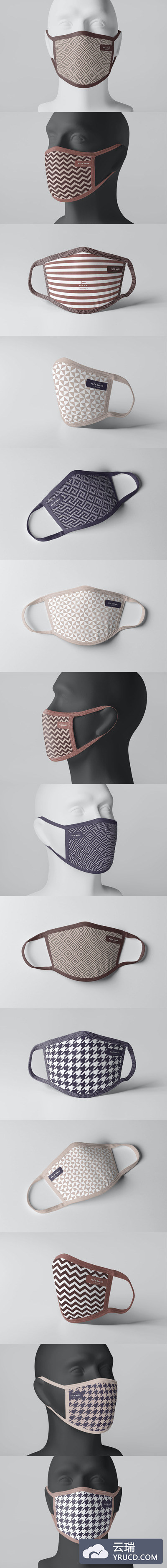 时尚的口中图案花纹设计展示样机（PSD）