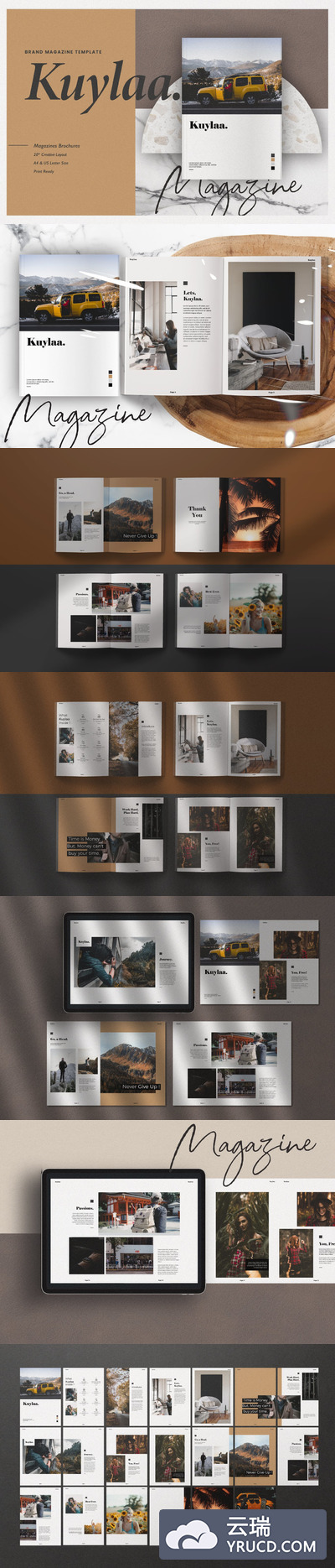 时尚高端清新优雅的高品质品牌手册画册宣传册杂志设计模板