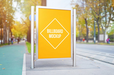 城市街道户外广告牌样机[PSD]