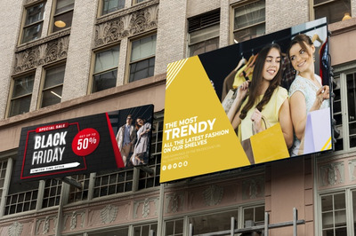 黑色星期五广告牌样机模型[PSD]