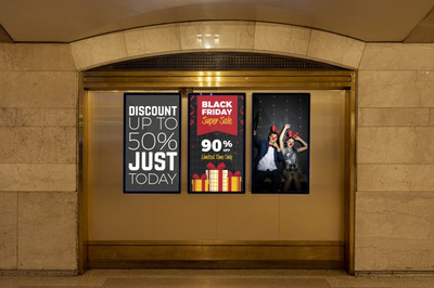 黑色星期五折扣促销广告样机[PSD]