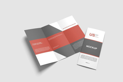 常用的三折页画册设计样机（PSD）