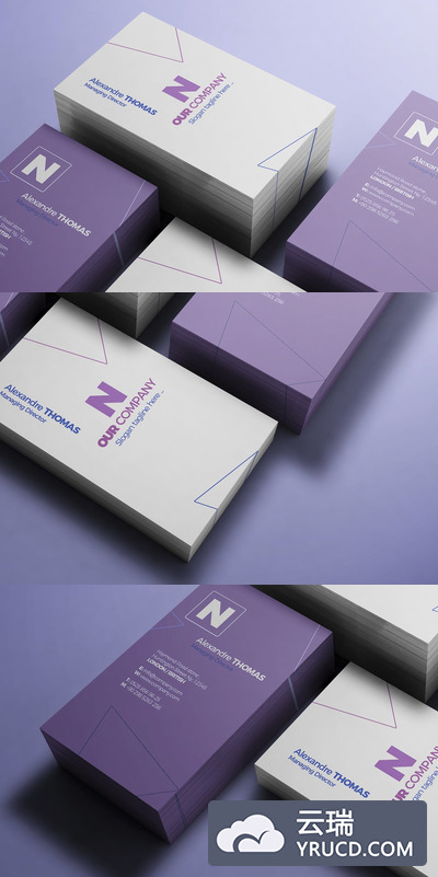 堆叠企业名片展示设计样机模板