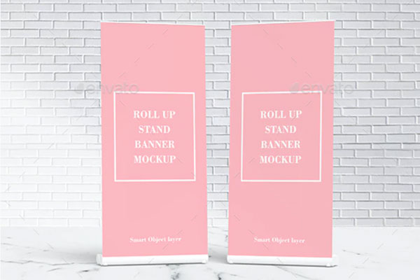 易拉宝展架广告Banner展示设计样机模板