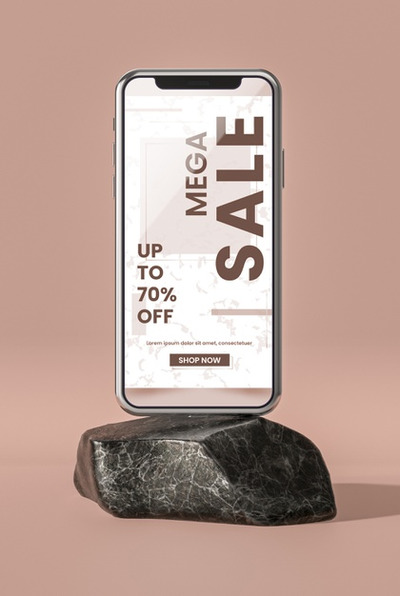 极简概念手机页面展示样机[PSD]