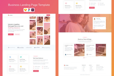 业务着陆页模板(FIG,SKETCH,XD)