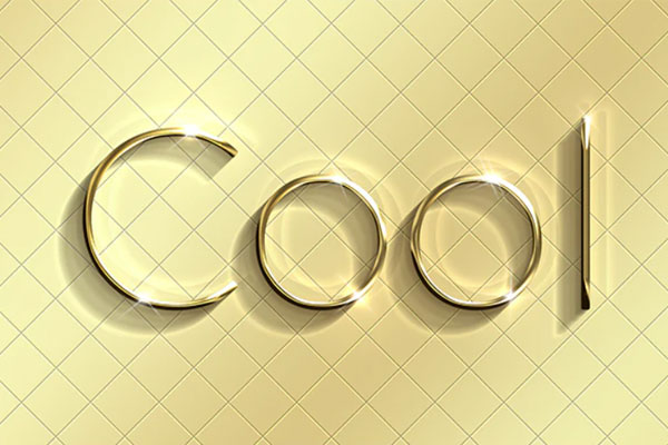 逼真的闪亮光泽金色和银色效果文本模型