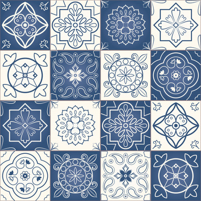 无缝拼接的花卉图案背景[EPS]