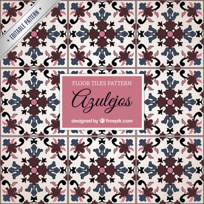 花卉纹理无缝瓷砖图案背景[EPS]