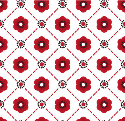 樱花与极简主义的黑色花粉无缝图案背景[EPS]