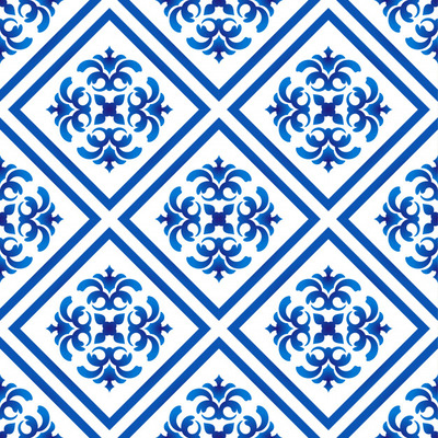 装饰性的青花瓷图案背景[EPS]