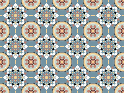 瓷砖无缝花卉图案背景[EPS]