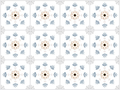 瓷砖无缝花卉图案背景[EPS]