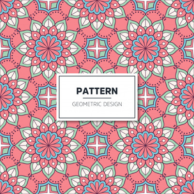 曼陀罗民族花卉无缝图案背景[EPS]