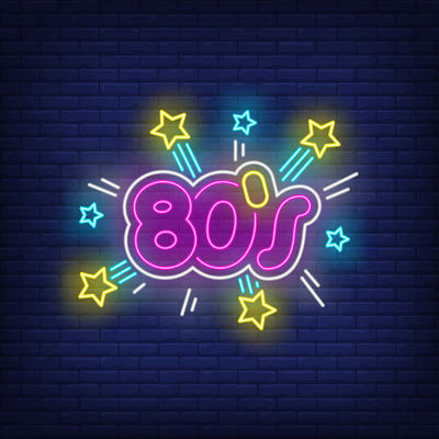 明亮的八十年代霓虹灯字体样式[EPS]