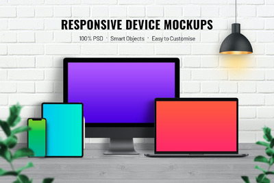 响应式网上设计展示设备样机（PSD）