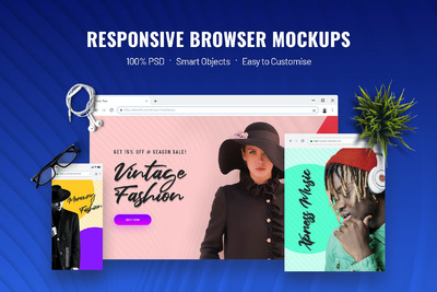响应式网上设计展示浏览器样机（PSD）