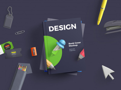 硬皮精装书封面产品样机[PSD]