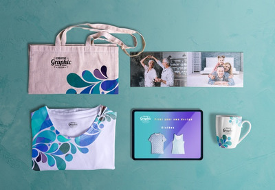 创意平面设计师办公桌产品样机[PSD]