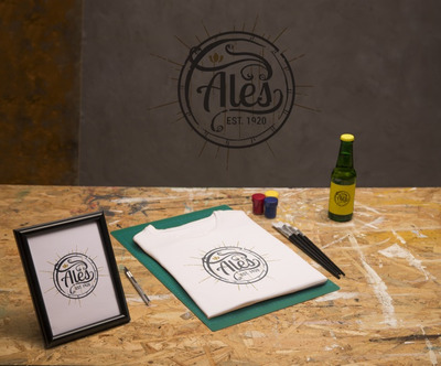 高视图印刷logo设计产品logo样机[PSD]