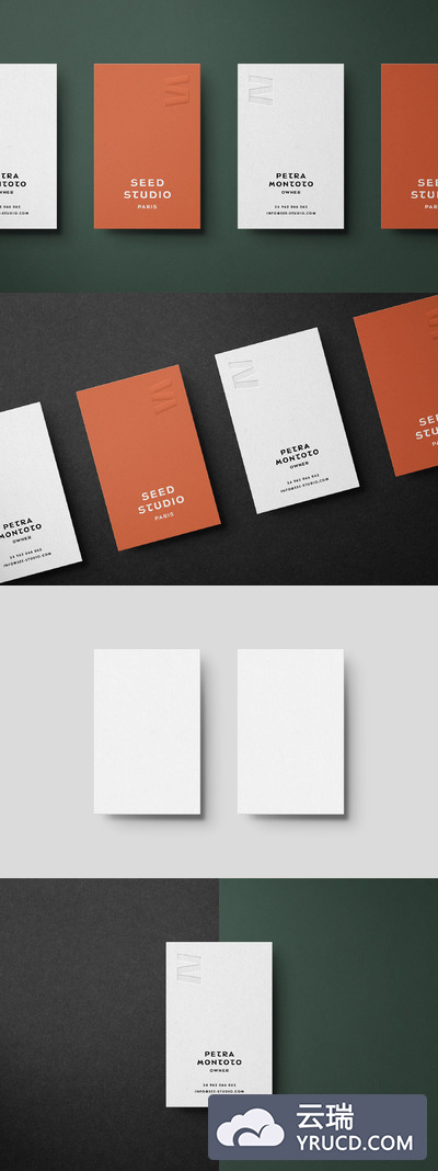 高端竖版品牌名片样机（PSD）