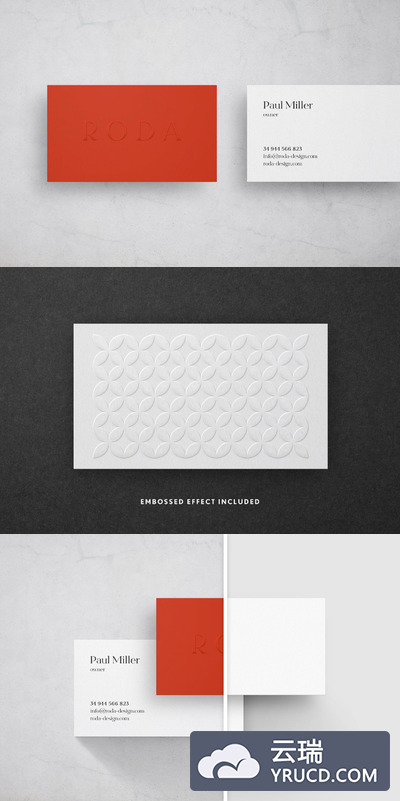 大理石材质的名片样机（PSD）