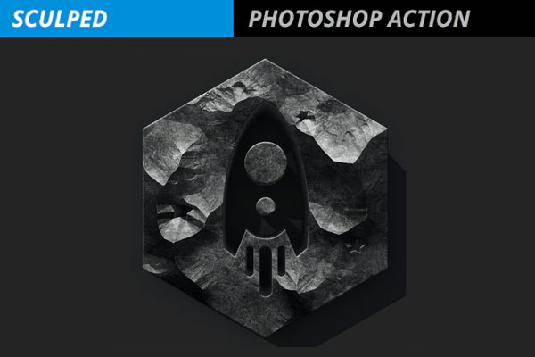 石刻石雕风格的酷炫字体&logo设计图层样式下载（atn）