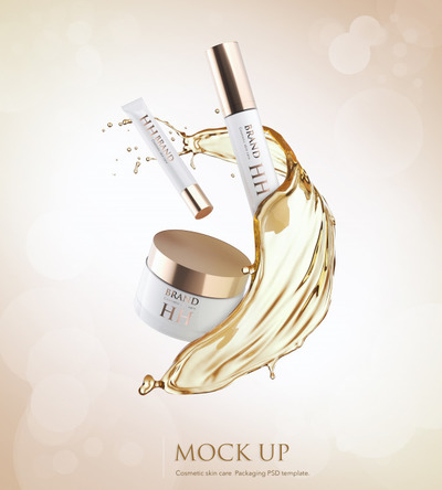 化妆品护肤品包装广告设计样机[PSD]