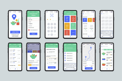 美食速递相关APP UI模板下载（AI,EPS,JPG,PNG,PDF,SVG,XD）