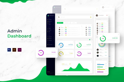 好用的仪表盘后台管理UI界面（AI,PSD,XD）