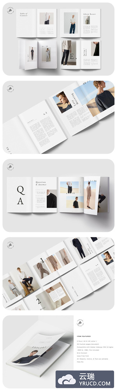 探索时尚编辑手册画册模板（INDD）