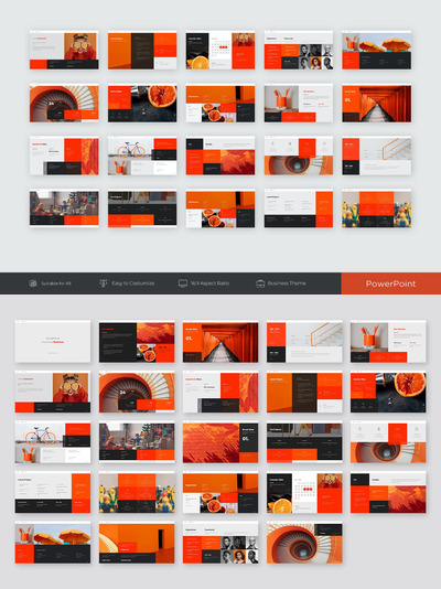 时尚高端专业的高品质商业商务powerpoint幻灯片演示模板（pptx）