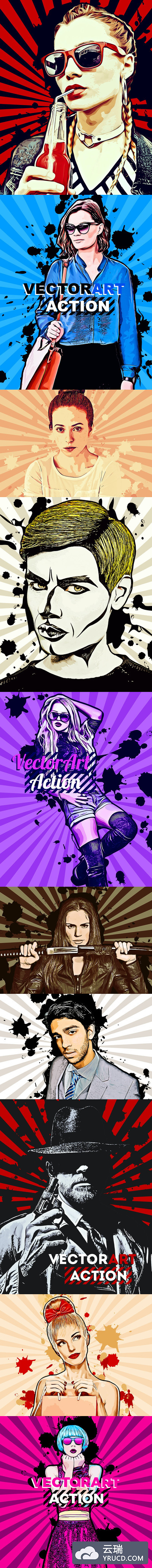 矢量插画效果的PS动作下载(atn)