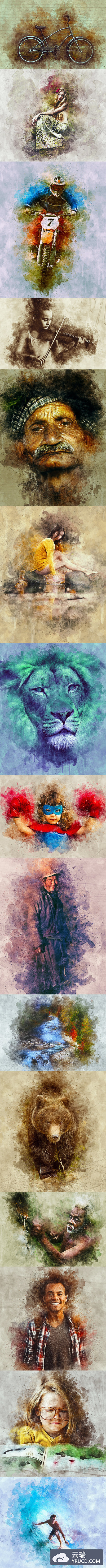 简单的水彩画PS动作下载(atn)