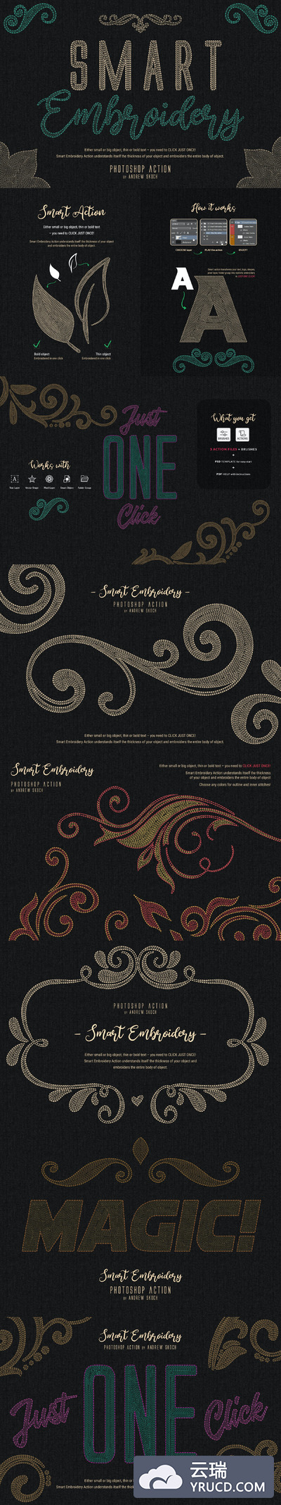 智能面料刺绣PS动作下载(atn)