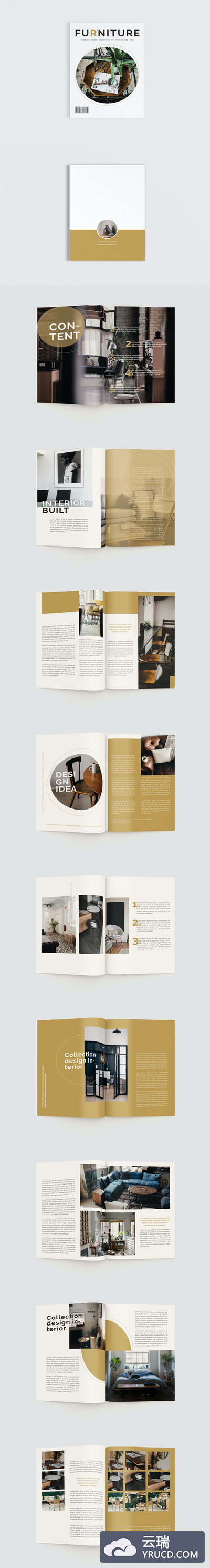 时尚优雅格调大图家具画册模板下载(indd)