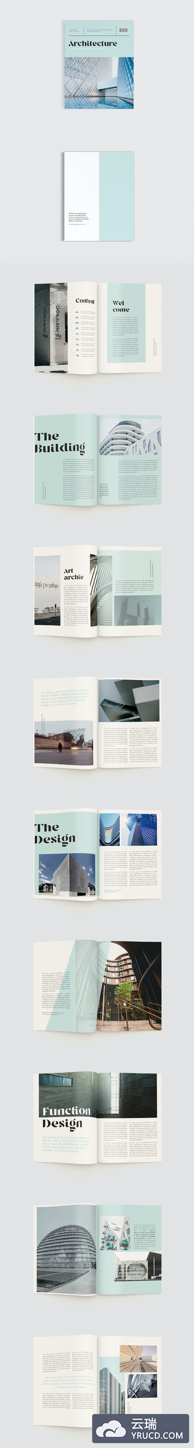 时尚的建筑摄影杂志画册模板下载(indd)
