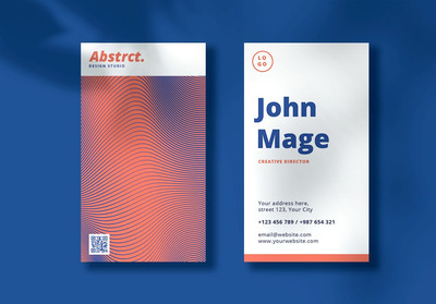 抽象风格的名片模板下载（AI,PSD）