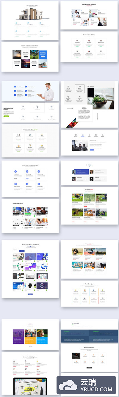 25个服务块组件设计模板 Web UI Kit (PSD,SKETCH,XD)