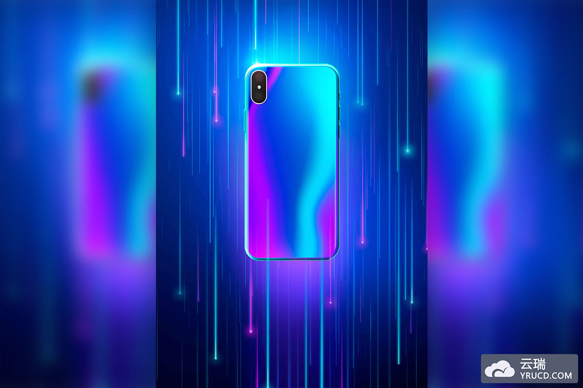 科技渐变色手机品牌广告视觉海报模板