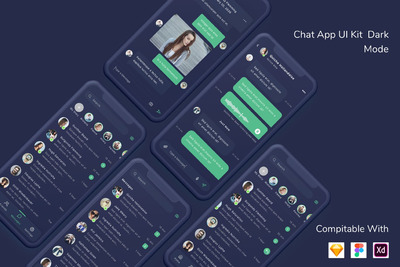 简约好用的专业交友社交聊天社交媒体APP UI KITS-Adobe XD，Figma，Sketch