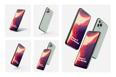 悬浮质感的iPhone 11 APP UI样机展示模型mockups